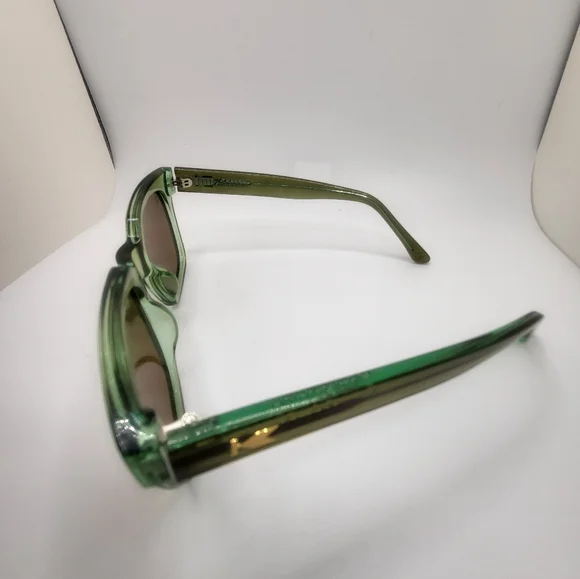 Knockaround Songbirds Clear Green Brown Frame Cateye Flat Bottom Sunglasses - Picture 2 of 4